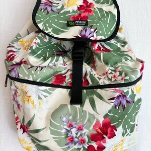 Tropical Floral Backpack - Green & Cream Women's Bag